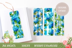 Blue Flowers Bookmark Designs, Hydrangea Bookmarks Product Image 1