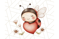 Cute Ladybug Clipart PNG, Pastel Whimsical Bug Illustrations Product Image 3