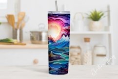 3D Northern Lights Landscape Tumbler Wrap PNG Product Image 3