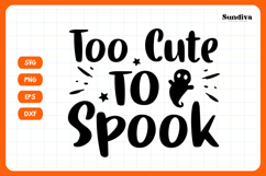 Funny Halloween Dog Bandana Quote SVG | Too Cute To Spook Product Image 3