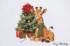Christmas Giraffes Clipart PNG Product Image 1