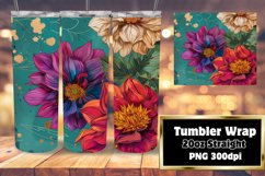 Bright Floral Tumbler Wrap Patterns for 20oz Product Image 1