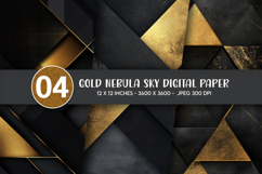 Gold Nebula Sky Digital Paper Product Image 1