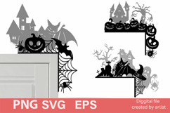 Corners on the door svg, gnomes door Halloween svg, decor Product Image 1