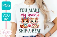 Cute Valentine's day PNG sublimation, You make my heart PNG Product Image 3