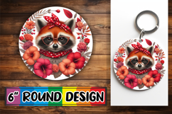 Whimsical Keychain Circle Sublimation, Cute Animals Product Image 1