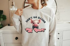 Funny Farm Animals | Don't go bacon my Heart Valentines Pig Product Image 2