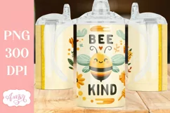 Bee kind sippy cup sublimation PNG, Kids tumbler template Product Image 2
