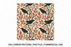 Halloween Crow Pattern Png | Sublimation | Digital Paper Product Image 1