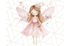 Pastel Pink Fairy Garden Clipart, Enchanted Cottagecore Png Product Image 3