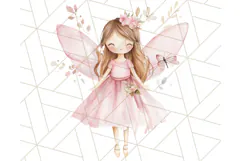 Pastel Pink Fairy Garden Clipart, Enchanted Cottagecore Png Product Image 3