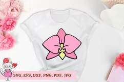 Orchid Flower SVG cut file, orchid silhouette, for vinyl Product Image 3