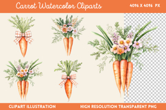 Carrot Watercolor Clipart PNG Product Image 1