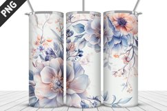 Flowers Tumbler Wrap | Sublimation Design | Tumbler PNG Product Image 1