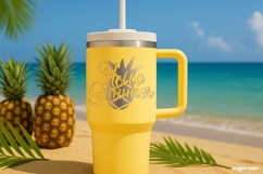 Hello Summer SVG Engraved | Beach Quotes SVG Product Image 1