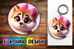 Cheerful Ornaments Circle Design, 3D Dog Product Image 1
