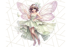 Pastel Fairy Garden Clipart, Cute Fairies &amp; Toadstools PNG Product Image 20