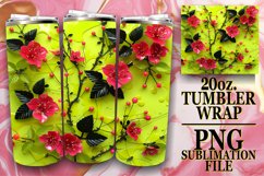 Vibrant Glitter Blossom Tumbler Wrap - Summer Style Product Image 1