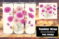 Watercolor Flower Wrap Design for 20oz Tumbler Sublimation Product Image 1