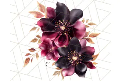 Gothic Floral PNG, Dark Aesthetic Flowers Clipart Print Product Image 3