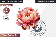 Pink Rose Gold flower Clipart, Abstract Flowers Wedding PNG Product Image 1