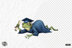 Whimsical Graduation Frogs PNG Clipart Product Image 1