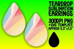 Colorful Teardrop Earrings with Gradient Design Sublimation Product Image 1