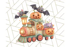 Creepy Carnival Halloween Clipart PNG with Hayride Art Product Image 3