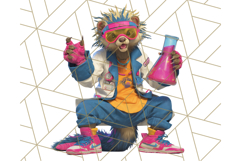 Forgotten 80s Cartoon Clipart PNG, Retro Animal Heroes Product Image 3