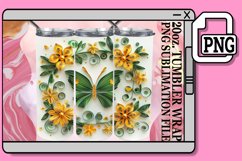 3D Floral Butterfly Tumbler Wrap - 20oz Spring Garden Product Image 1