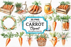 Carrot Watercolor Cliparts Bundle PNG Product Image 1