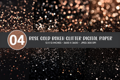 Rose Gold Bokeh Glitter Digital Paper Product Image 1