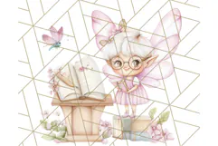 Bookish Fairy PNG Clipart, Whimsical Reading Elements Png Product Image 3