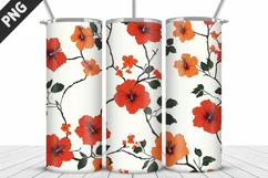 Flowers Tumbler Wrap | Sublimation Design | Tumble PNG Product Image 4