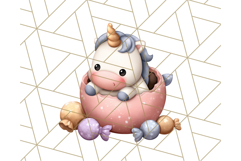 Cute Dessert Unicorn PNG Clipart with Cupcakes &amp; Candies Product Image 3