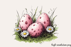 Pink Black Easter Clipart PNG Product Image 1