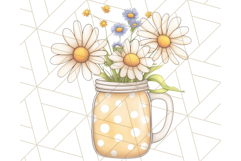 Flowers in Glass Jars PNG, Rustic Floral Watercolor Clipart Product Image 3