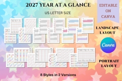 2027 Yearly at a Glance - Canva Template Product Image 1