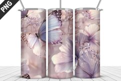 3D Butterfly 20 oz Tumbler Design| Butterfly Flower Tumbler Product Image 4