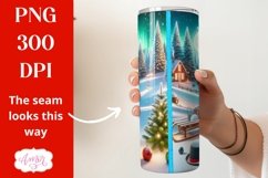 Christmas 3D tumbler wrap for sublimation, Cute Snowman PNG Product Image 2