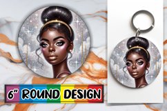 Joyful Coaster Round Design PNG, Afro Girl Product Image 1