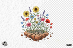 Whimsical Summer Wildflowers Clipart Product Image 1