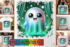 Stylish Tote Bag Gift Magic PNG, 3D Cute Ghost Product Image 1