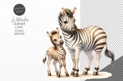 Zebra clipart, Zebra family clipart, Animals clipart Product Image 1