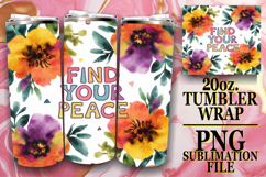 Sweet vibes 20oz tumbler wrap, Flower Quote Product Image 1