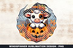 Halloween Cow Wind Spinner Sublimation Design Product Image 1