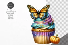 Autumn clipart, Autumn cupcake, Halloween clipart Product Image 1