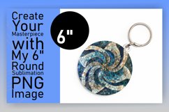 Sparkly Floral Round Design Art Keychain Product Image 1