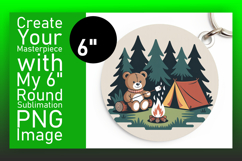 Artistic Circle PNG Coaster Design , Cute Bear Product Image 1