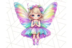 Pastel Fairy Clip Art PNG With Glitter, Rainbow Fairy Png Product Image 3